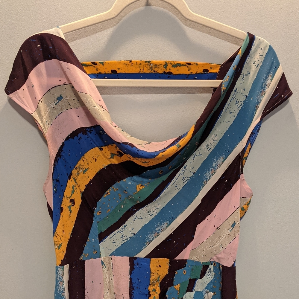 Slinky silk dress from Anthropologie.